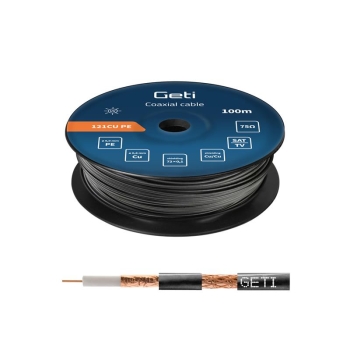 Coaxial cable GETI 121CU PE - outdoor (100m reel)