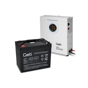 Backup power GETI GEP501 sinus 500W wallmout + baterie 70Ah