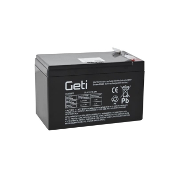 Sealed lead acid battery 12V 9Ah GETI (connector 6,35 mm)
