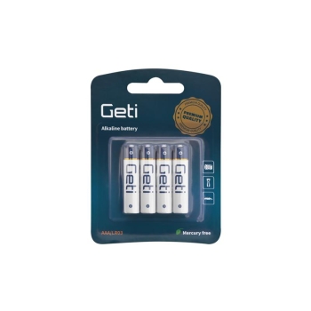 Battery AAA (LR03) alkaline GETI 1,5V Blister (4 pieces)