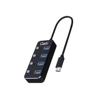 USB hub GETI GUH4AS 4x USB-A 3.0 with switches