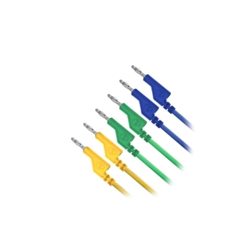 Connecting cable 0.35mm2 / 1m with bananas blue, green, yellow GETI GT-L02