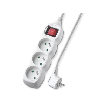 Extension lead 3 sockets 5m GETI GEC35S with switch