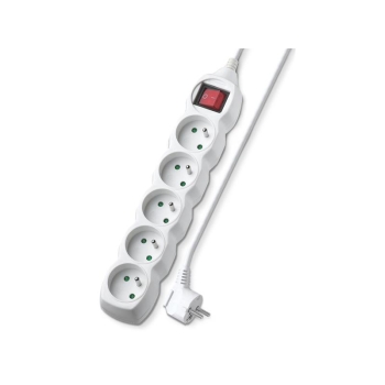 Extension lead 5 sockets 2m GETI GEC52S with switch