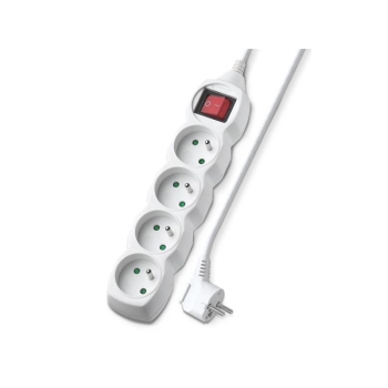 Extension lead 4 sockets 3m GETI GEC43S with switch